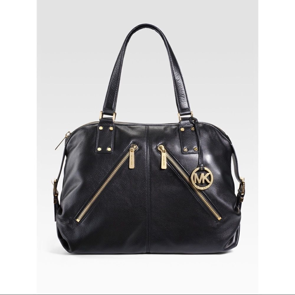 Michael Kors Black Leather Portland Crossbody
